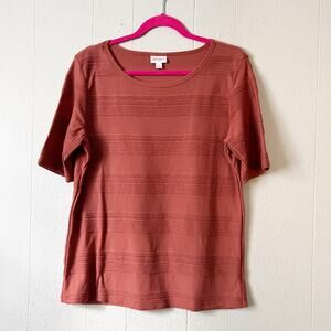 LuLaRoe Ribbed Top Womens Large Stretch Casual Everyday Wear Short Sleeve